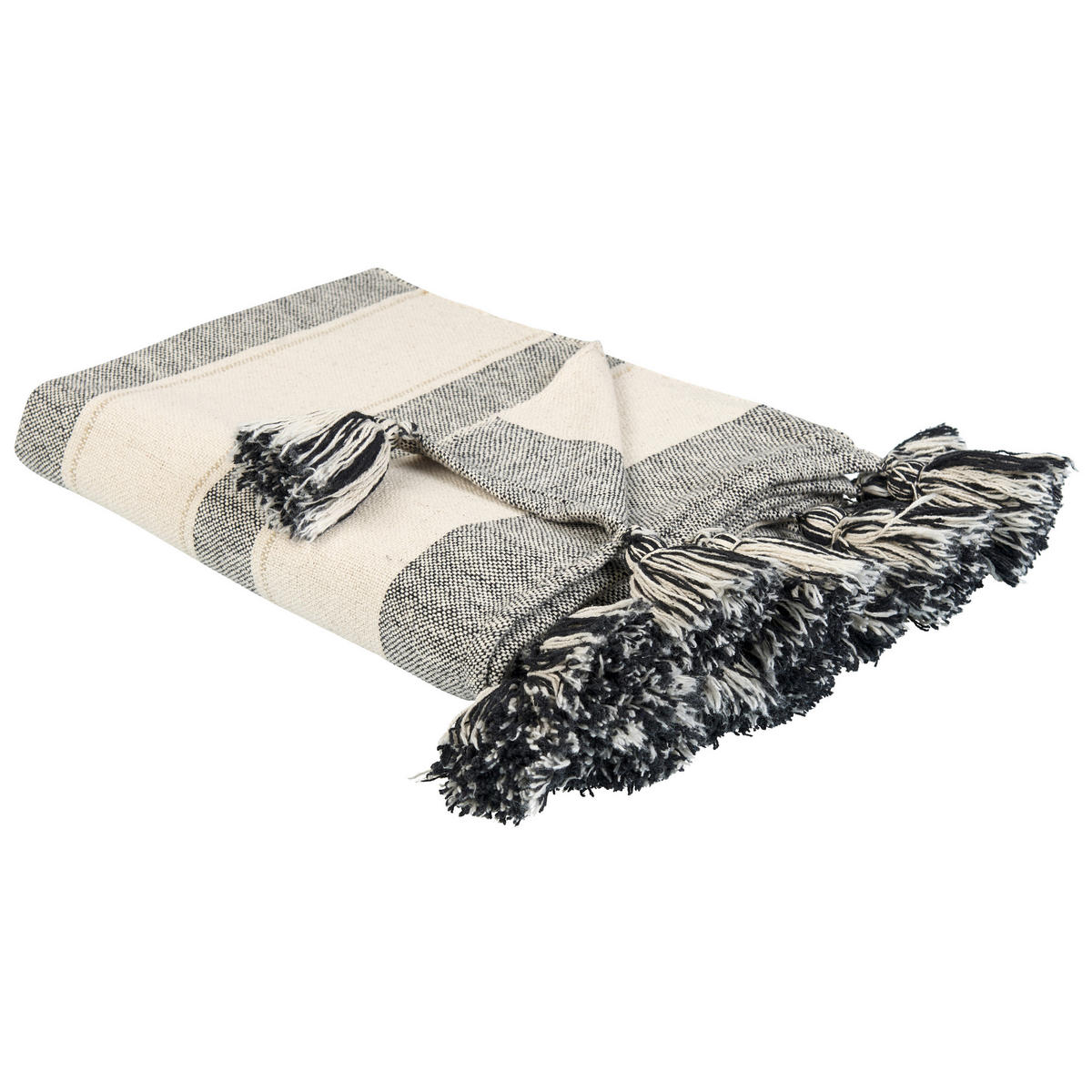 DECKE Beige Cayir 130/170 cm - Beige, Naturmaterialen/Textil (130/170cm) - Beliani
