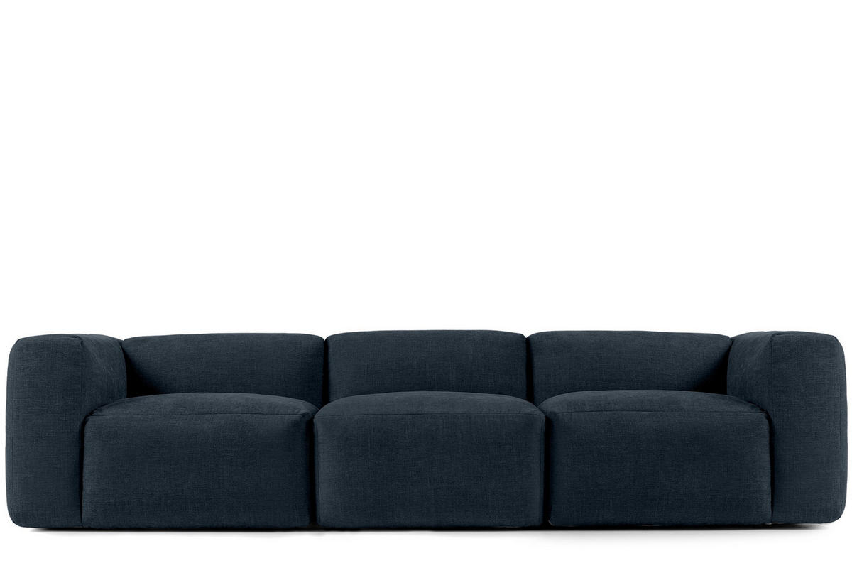 3-SITZER-MODULSOFA BUFFO mit extrem weicher und bequemer Sitzfläche, Gewebestoff, dunkelblau - Dunkelblau, Textil (290/73/96cm) - KONSIMO®