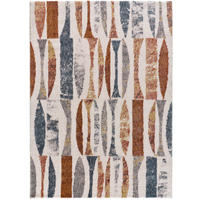 WEBTEPPICH Rostfarbe und Blau Picasso 140/200 cm - Blau/Rostfarben, Naturmaterialien/Textil (140/200cm) - Atticgo