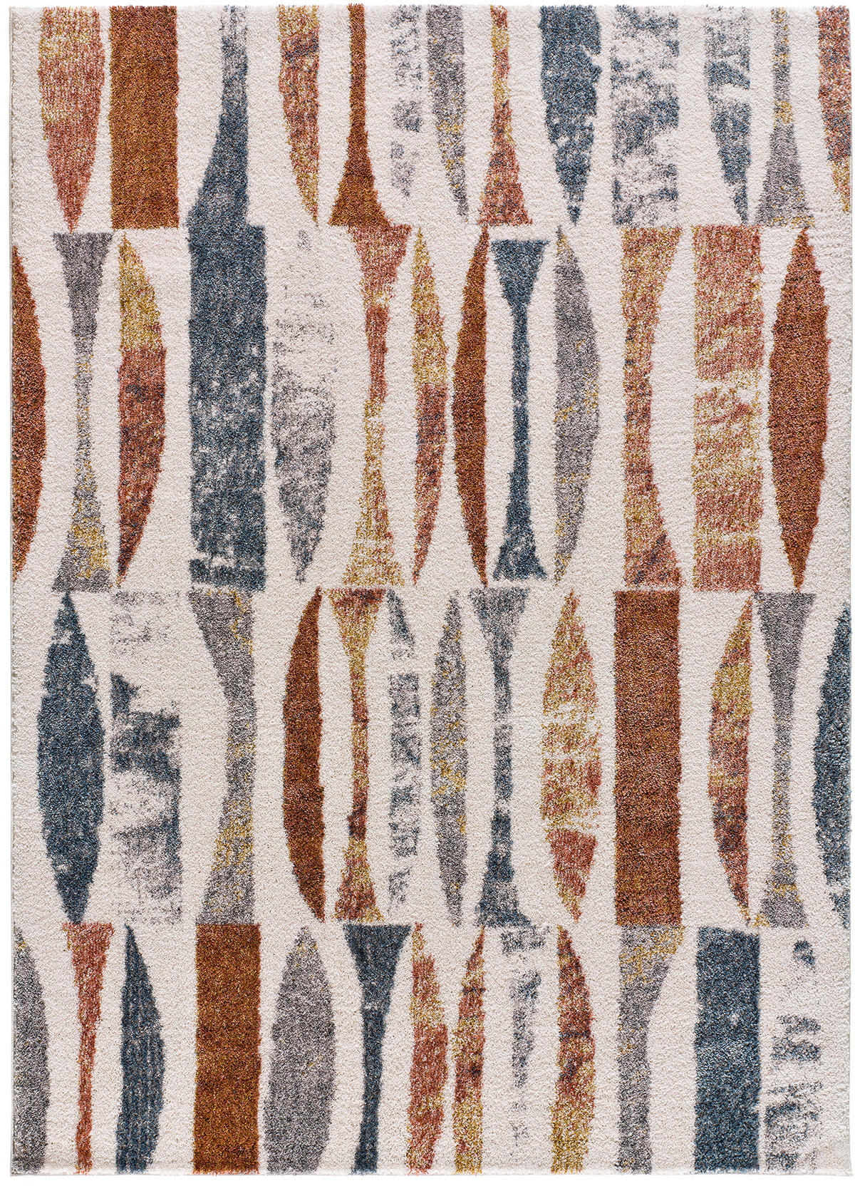 WEBTEPPICH Rostfarbe und Blau Picasso 140/200 cm - Blau/Rostfarben, Naturmaterialien/Textil (140/200cm) - Atticgo