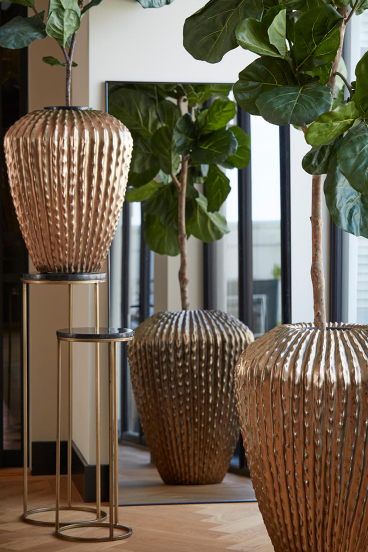 VASE Kakteen Bronze Ø66/88 cm - Goldfarben, Kunststoff (66/88cm) - Light & Living