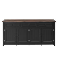 SIDEBOARD Black 160/35/76 cm - Schwarz, Holzwerkstoff (160/76/35cm) - PANGIVO