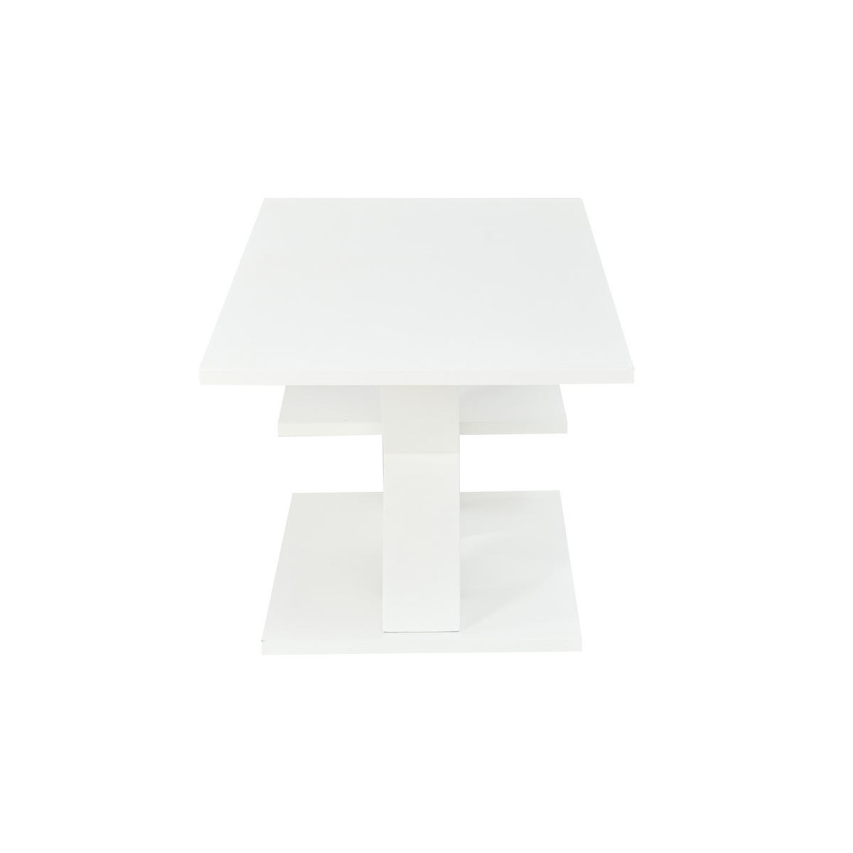 COUCHTISCH DE-37146 mit X-förmigen Beinen und Doppeltischplatte Weiß - Weiß, Holzwerkstoff (100/48/45cm) - ComfortXL