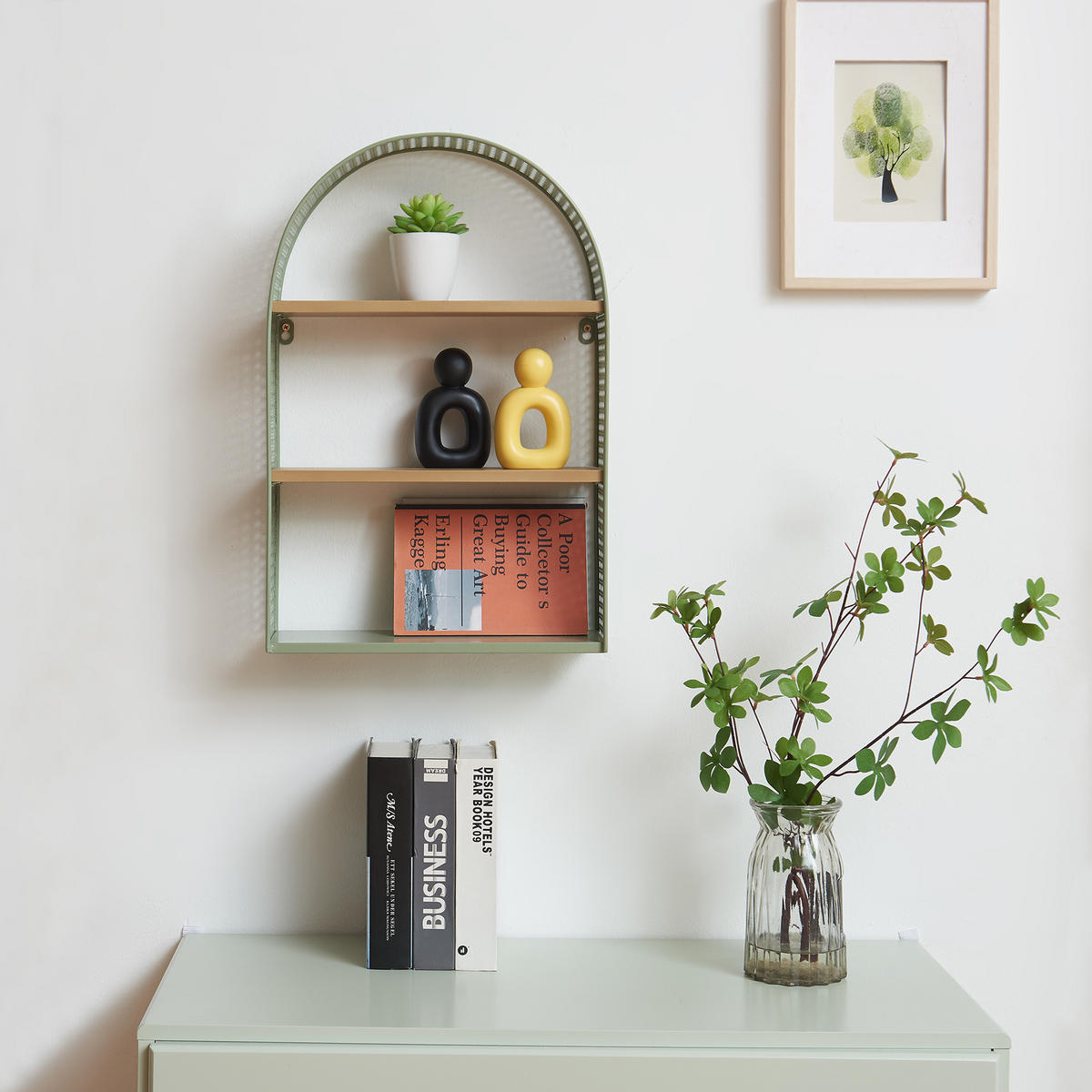 WANDREGAL Jäller II. - Grün, Holzwerkstoff/Metall (34.5/53/13.5cm) - [en.casa]