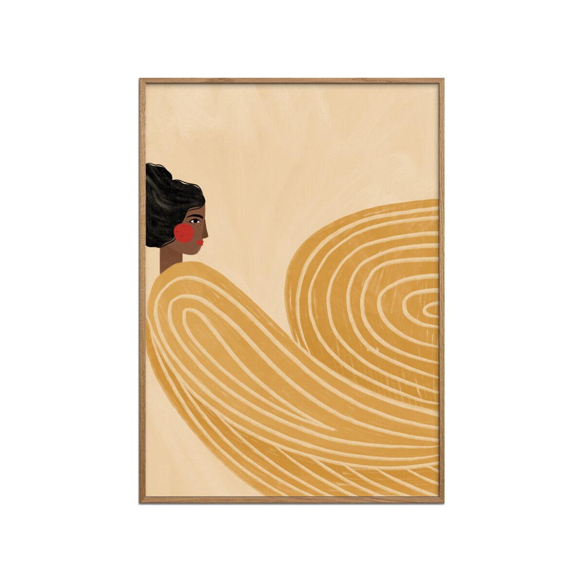 POSTER mit Rahmen Bea Muller - The Woman With the Yellow Stripes - Eichefarben/Gelb, Holz/Papier (30/40cm) - Poster&Frame