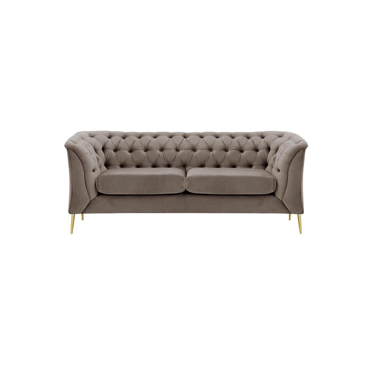 ZWEISITZER-SOFA Chesterfield Modern-Velluto 17 - Braun, Holz/Textil (183/74/80cm)
