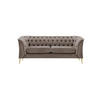 ZWEISITZER-SOFA Chesterfield Modern-Velluto 17 - Braun, Holz/Textil (183/74/80cm)