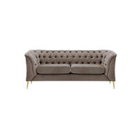 ZWEISITZER-SOFA Chesterfield Modern-Velluto 17 - Braun, Holz/Textil (183/74/80cm)