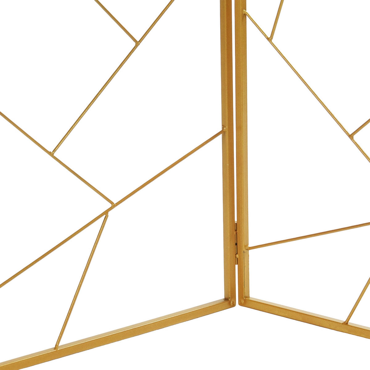 RAUMTEILER Mosaic 3tlg. aus Metall, geometrisches Design, klappbar gold - Goldfarben, Metall (120/170/1cm) - CREEDWOOD