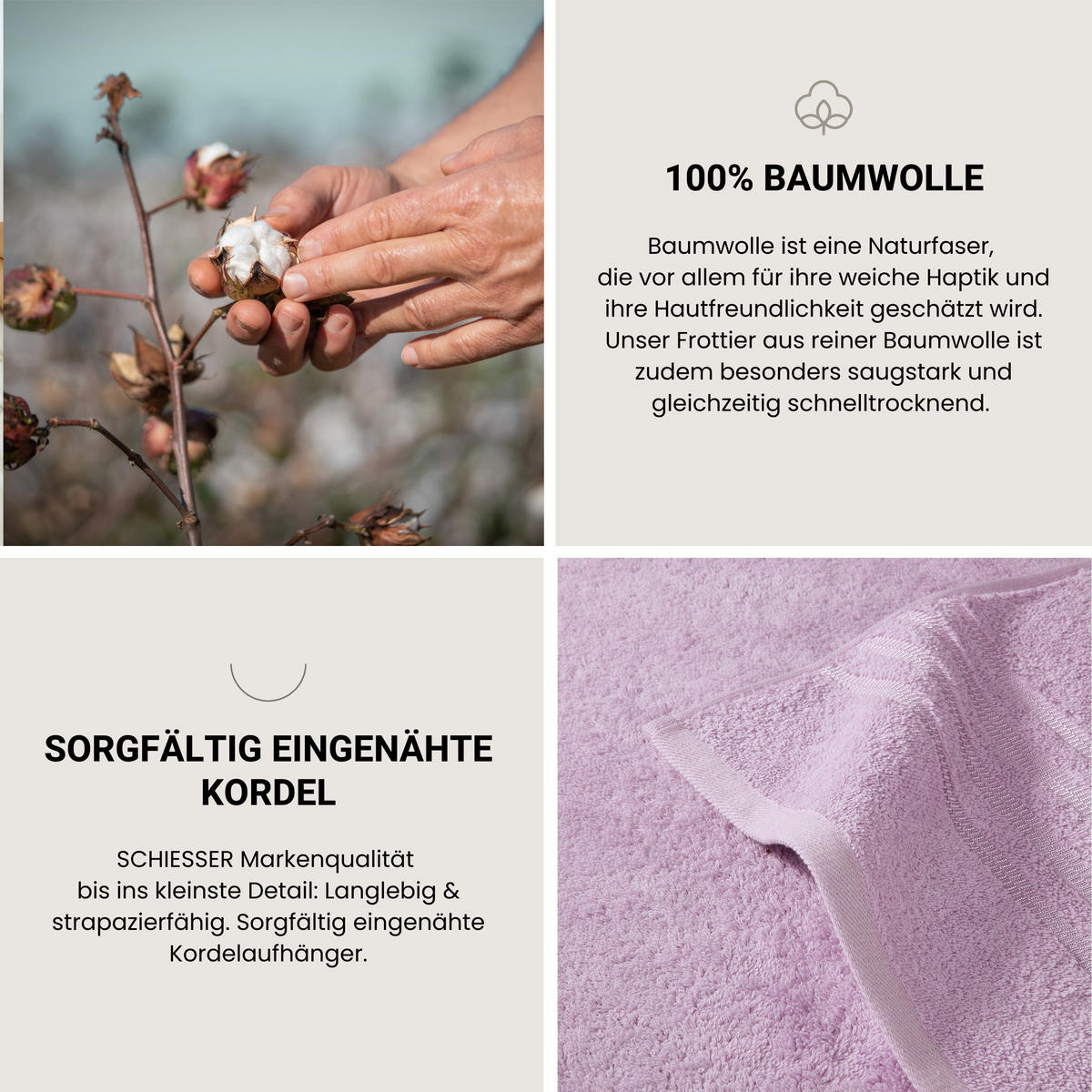 GÄSTETUCHSET Milano - 5-teilig - 30 x 50 cm - Rosé - Rosa, Textil (30/50cm) - SCHIESSER