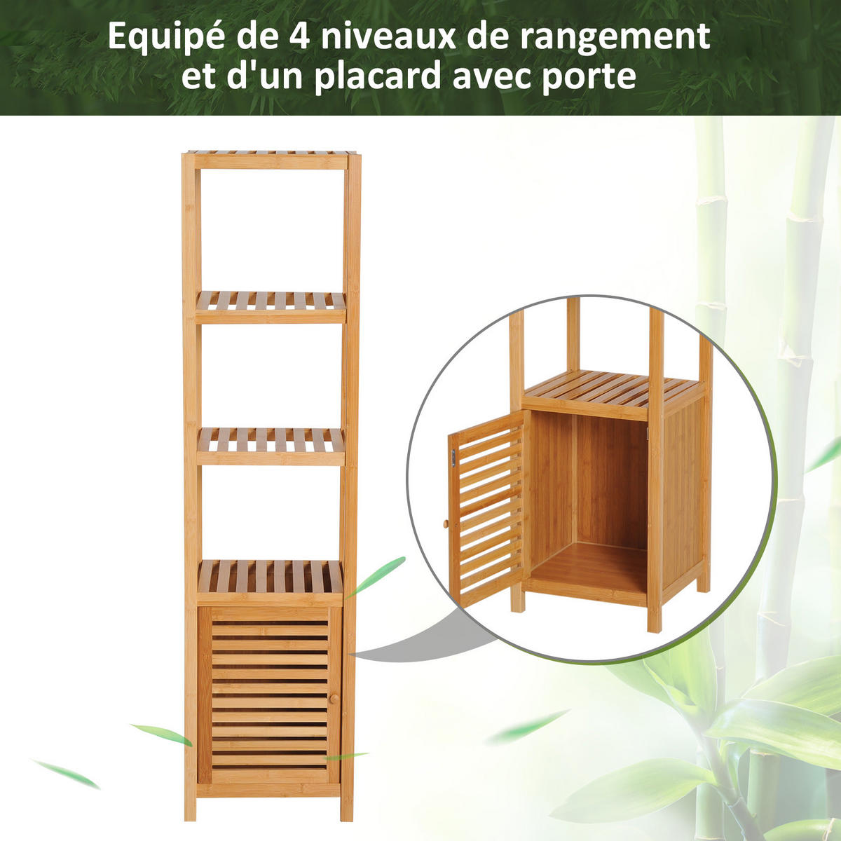 HOCHSCHRANK DE-17296 mit 2 Regalen & Schrankfach Natur - Braun, Holzwerkstoff (33/140/36cm) - ComfortXL