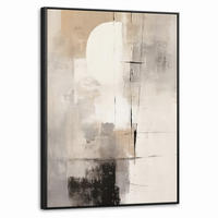 LEINWAND Bilder mit Rahmen - Abstrakt - Kunst - Grau - 50x70 - Hellgrau, Textil (50/70cm) - MuchoWow