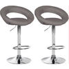 BARHOCKER 2er Set Stoff grau - Chromfarben/Grau, Textil/Metall (52/77/47cm) - CLP