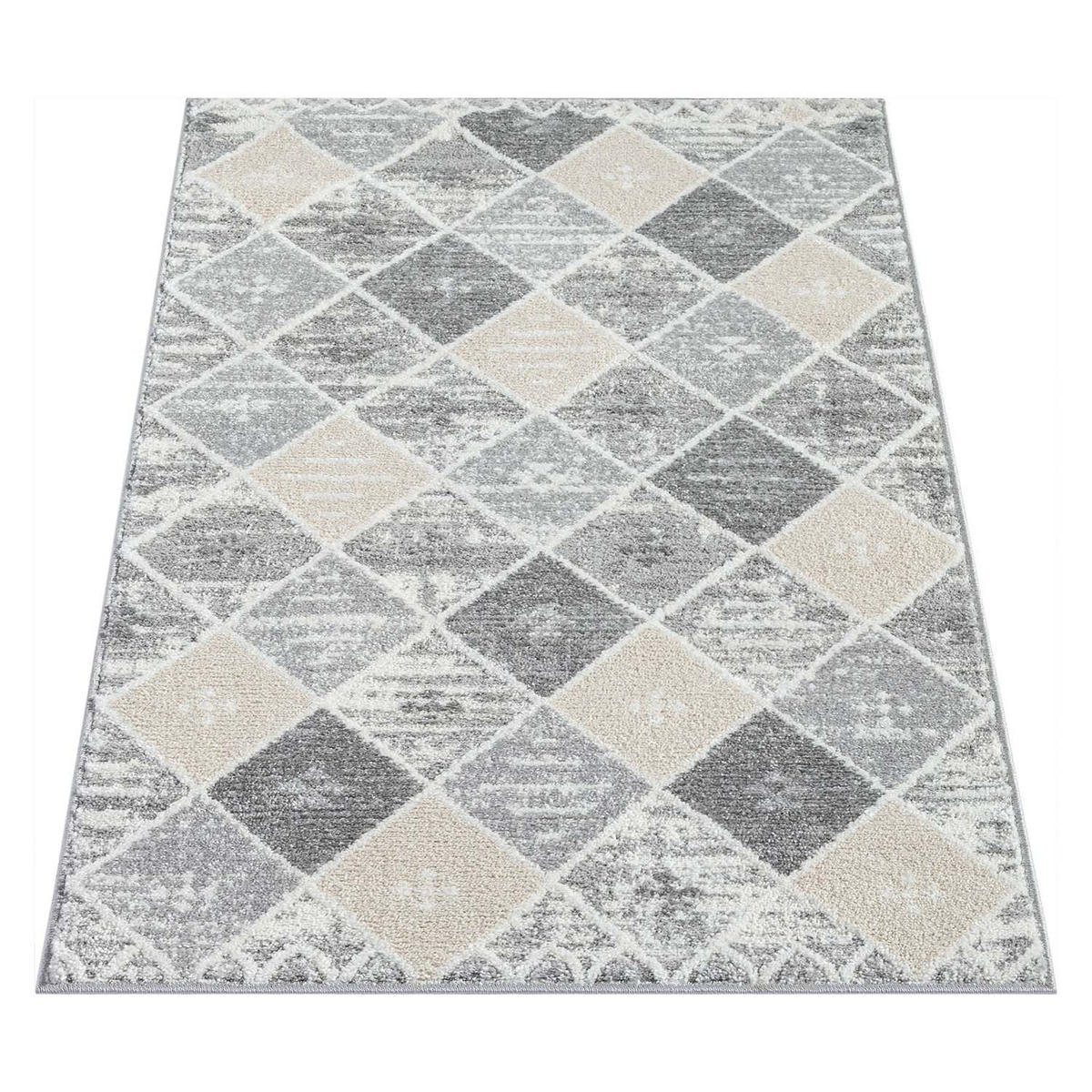 KURZFLOR-TEPPICH Flair 179 Grau 80x150 cm - Grau, Textil (80/150cm) - carpet city