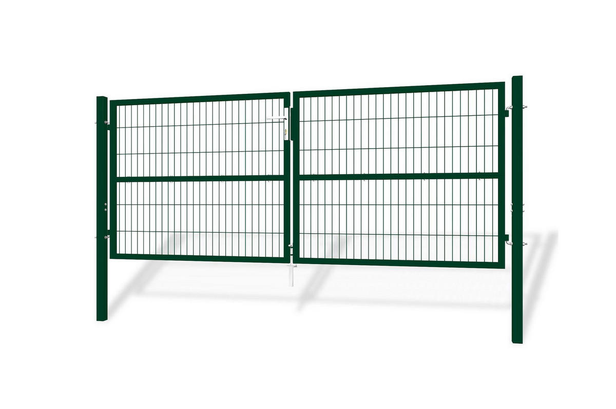 ZAUNTOR Razo Grün 3m H.120 cm + TÜRCHEN 1m H.120cm - Grün, Metall (306/126cm) - Casanoov