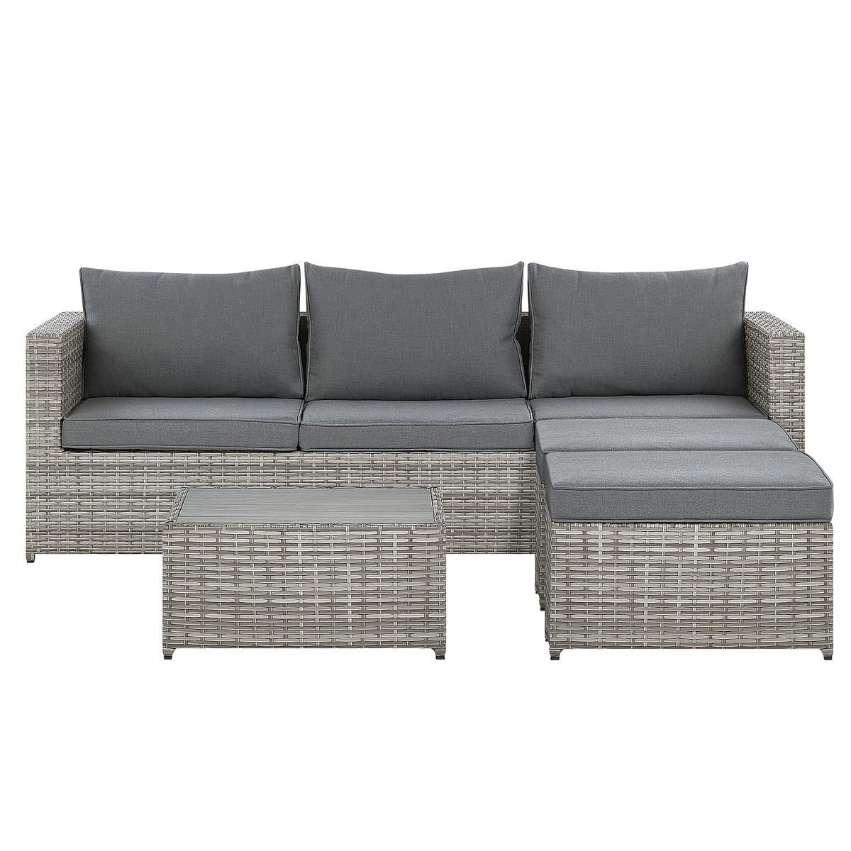 LOUNGE SET 5-Sitzer grau rechtsseitig modular Sabbia - Grau, Kunststoff - Beliani