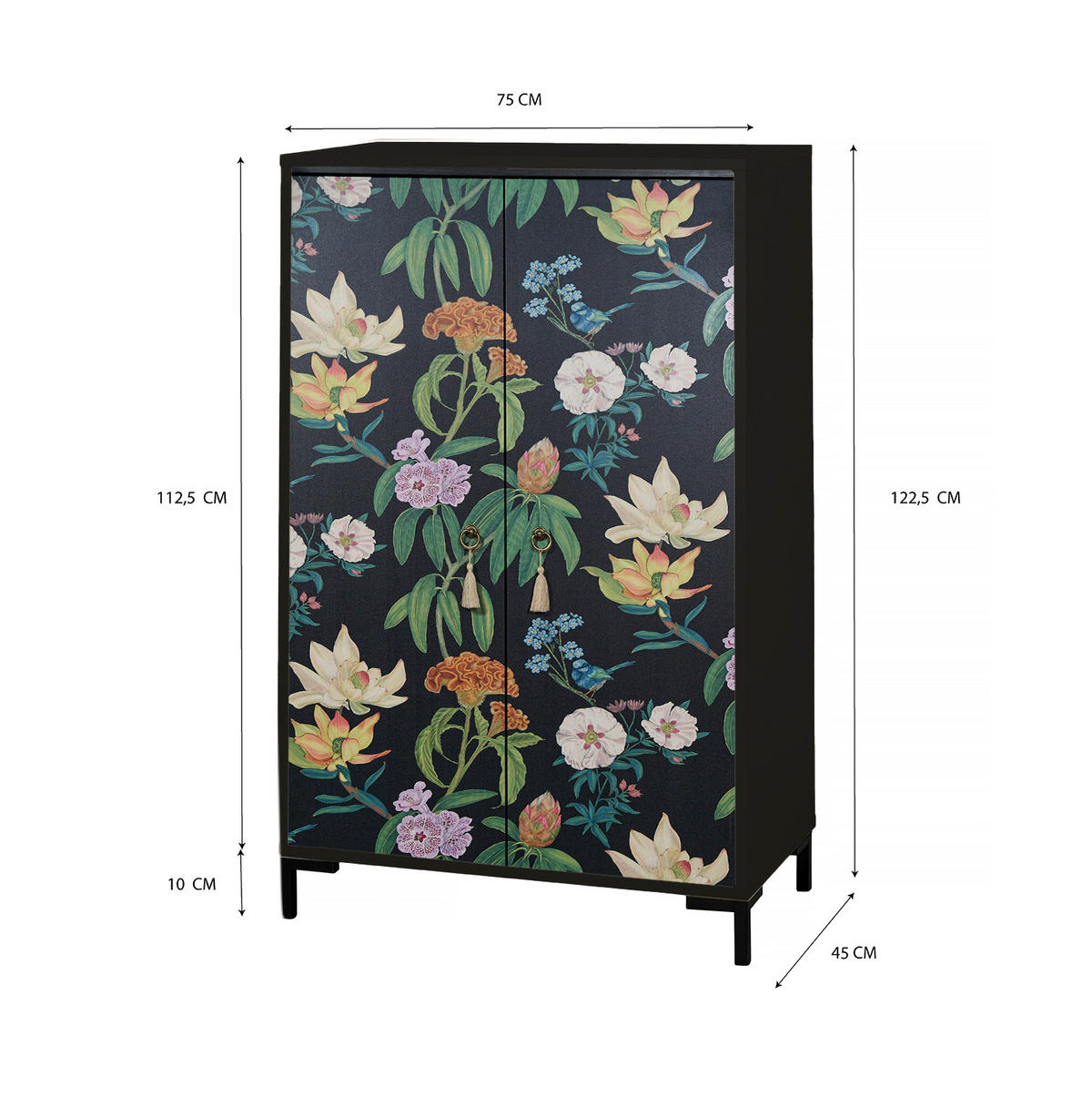 SIDEBOARD aus MDF mit 2 dekorativen Türen WALTER - Weiß, Holzwerkstoff (45/123/75cm) - RNT By Really Nice Things