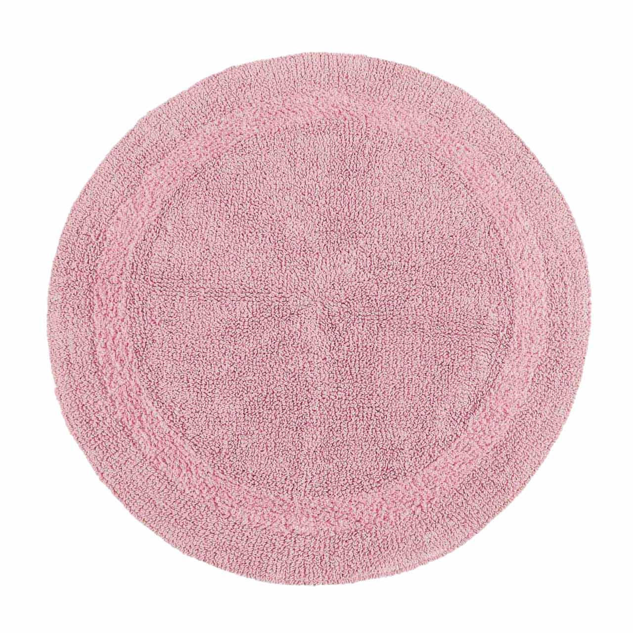 BADEMATTE 80 cm rund, 100% Baumwolle, wendbar - Rosa, Textil (80/80cm) - Homescapes