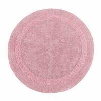 BADEMATTE 80 cm rund, 100% Baumwolle, wendbar - Rosa, Textil (80/80cm) - Homescapes