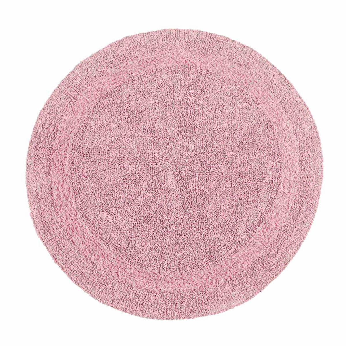 BADEMATTE 80 cm rund, 100% Baumwolle, wendbar - Rosa, Textil (80/80cm) - Homescapes