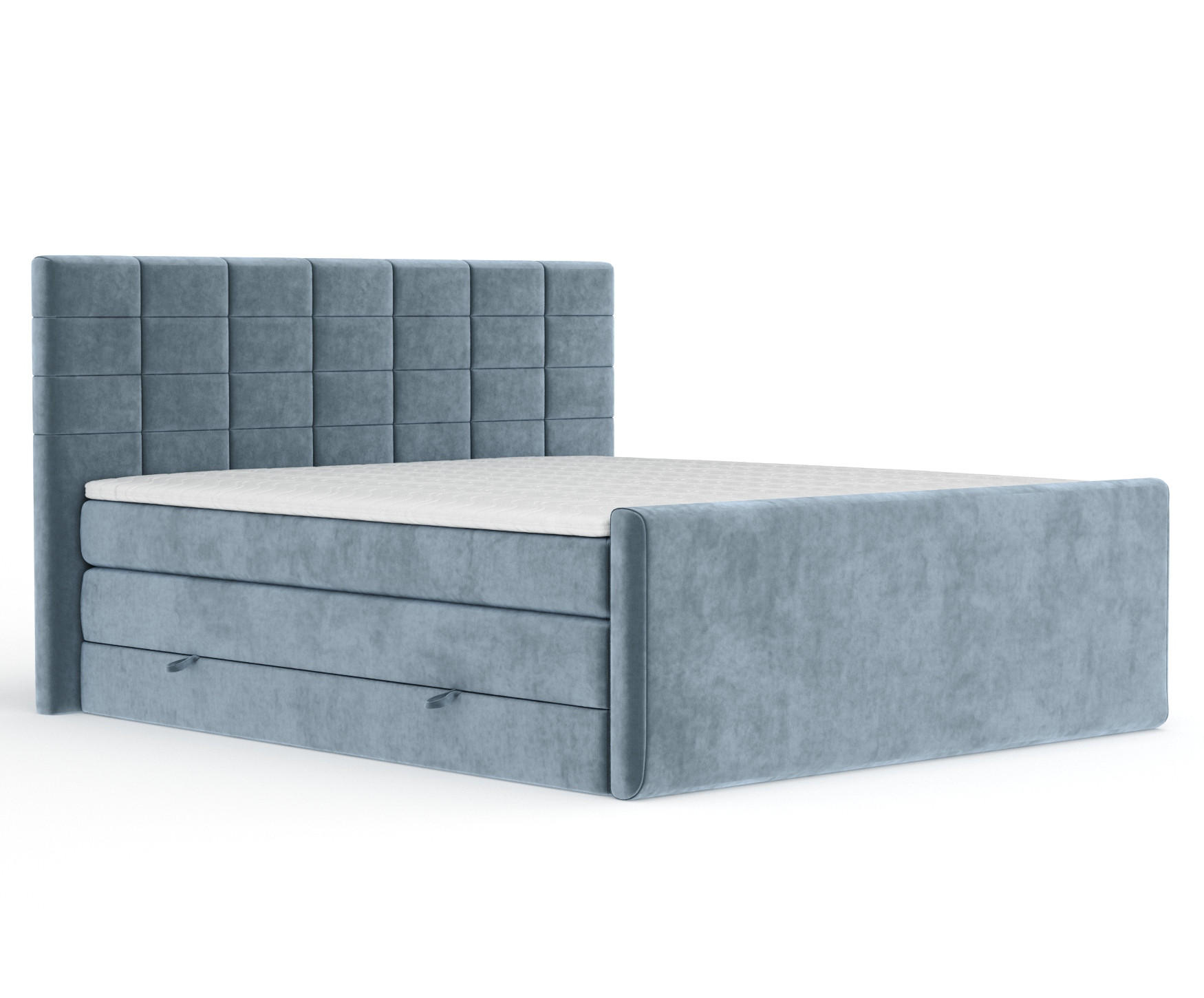 BOXSPRINGBETT Ava Blau Grau 180/200 cm - Blaugrau/Schwarz, Holz/Holzwerkstoff (180/200cm) - Maison de Reve
