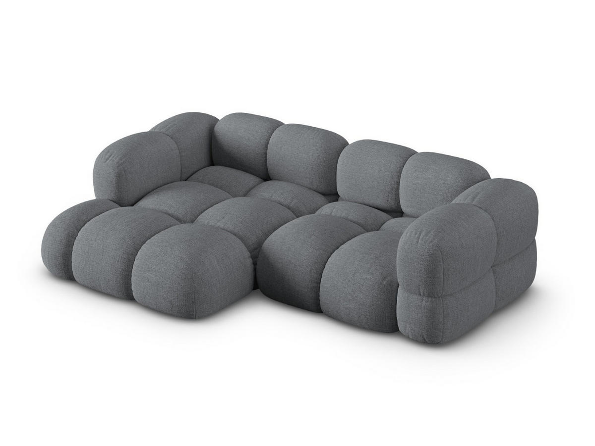 ECKSOFA links Loretto aus strukturiertem Stoff grau 3 Sitzplätze - Grau, Textil (147/250cm) - Cosmopolitan Design