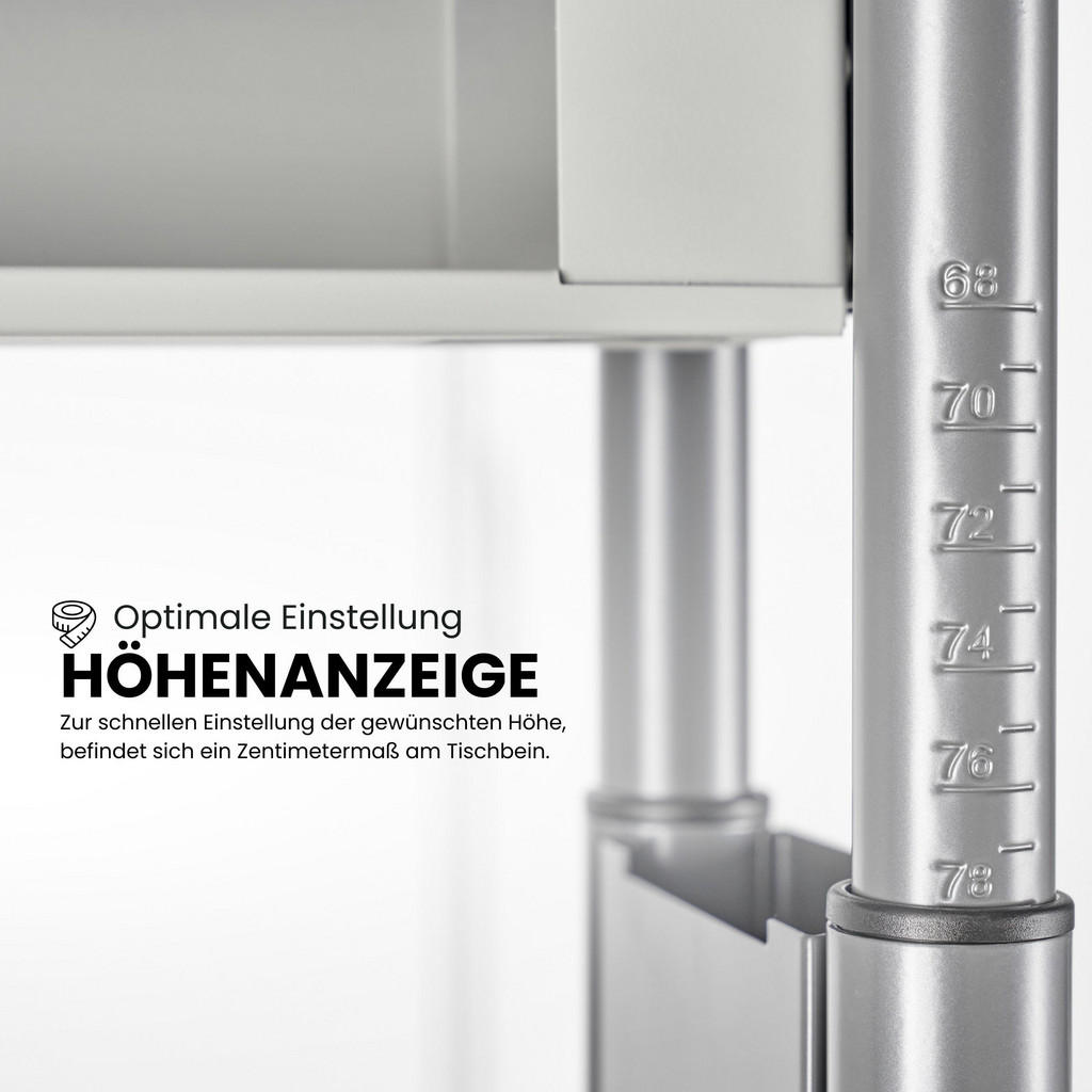 Thumbnail - bümö Schreibtisch, Buche, Silber, Holzwerkstoff, Nachbildung,Buche, Quadratisch, 80x74x80 cm, FSC Mix, Arbeitszimmer, Sc...