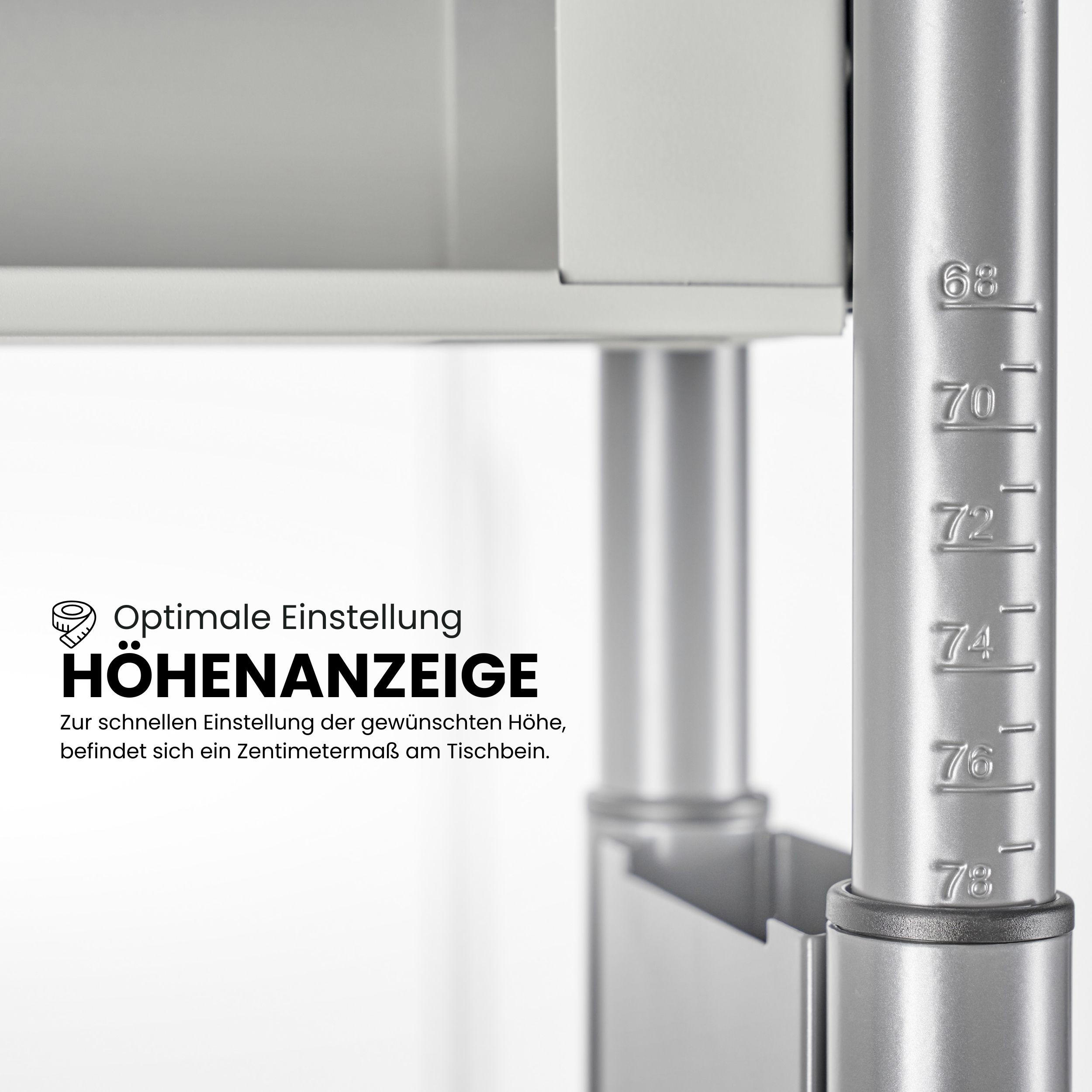 Thumbnail - bümö Schreibtisch, Graphit, Silber, Holzwerkstoff, Nachbildung, Quadratisch, 80x74x80 cm, FSC Mix, Arbeitszimmer, Schrei...