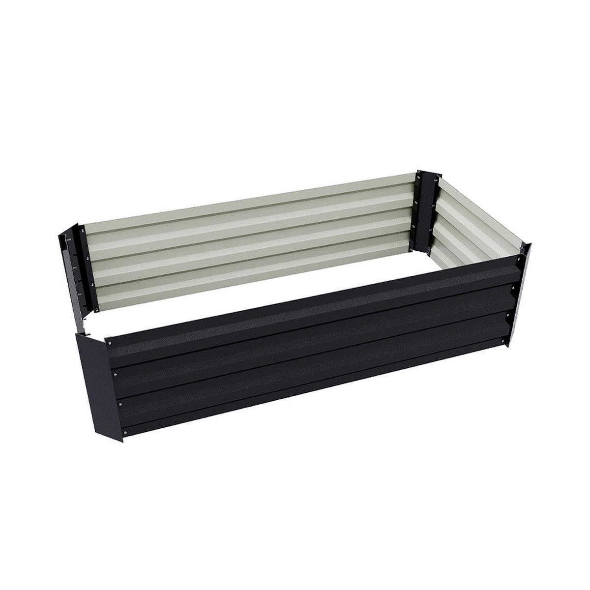 HOCHBEET Pflanzkasten aus verzinktem Stahl in Anthrazit, Rechteckig Blumenkasten Garten und Balkon, 100 × 60 × 30 cm - Dunkelgrau, Metall (60/30/100cm) - Livingandhome