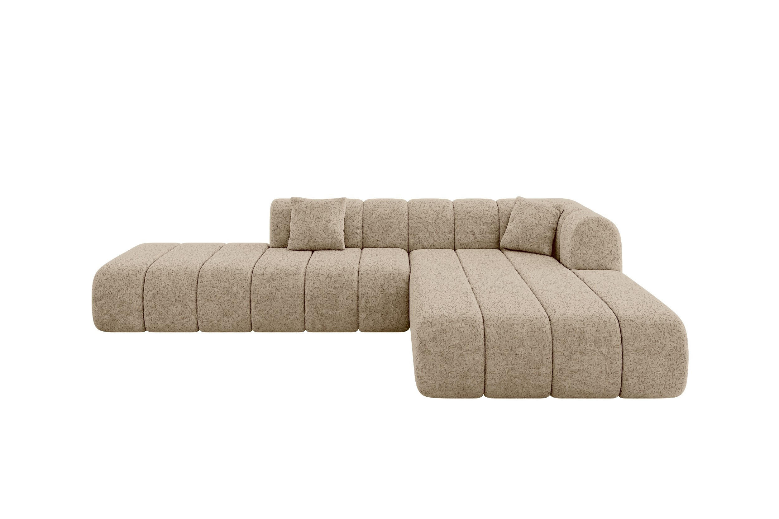 ECKSOFA Ottomane Rechts BILA-L 289x176x71 Braun Chenille - Cognac/Schwarz, Holzwerkstoff/Kunststoff (289/176cm) - ALTDECOR