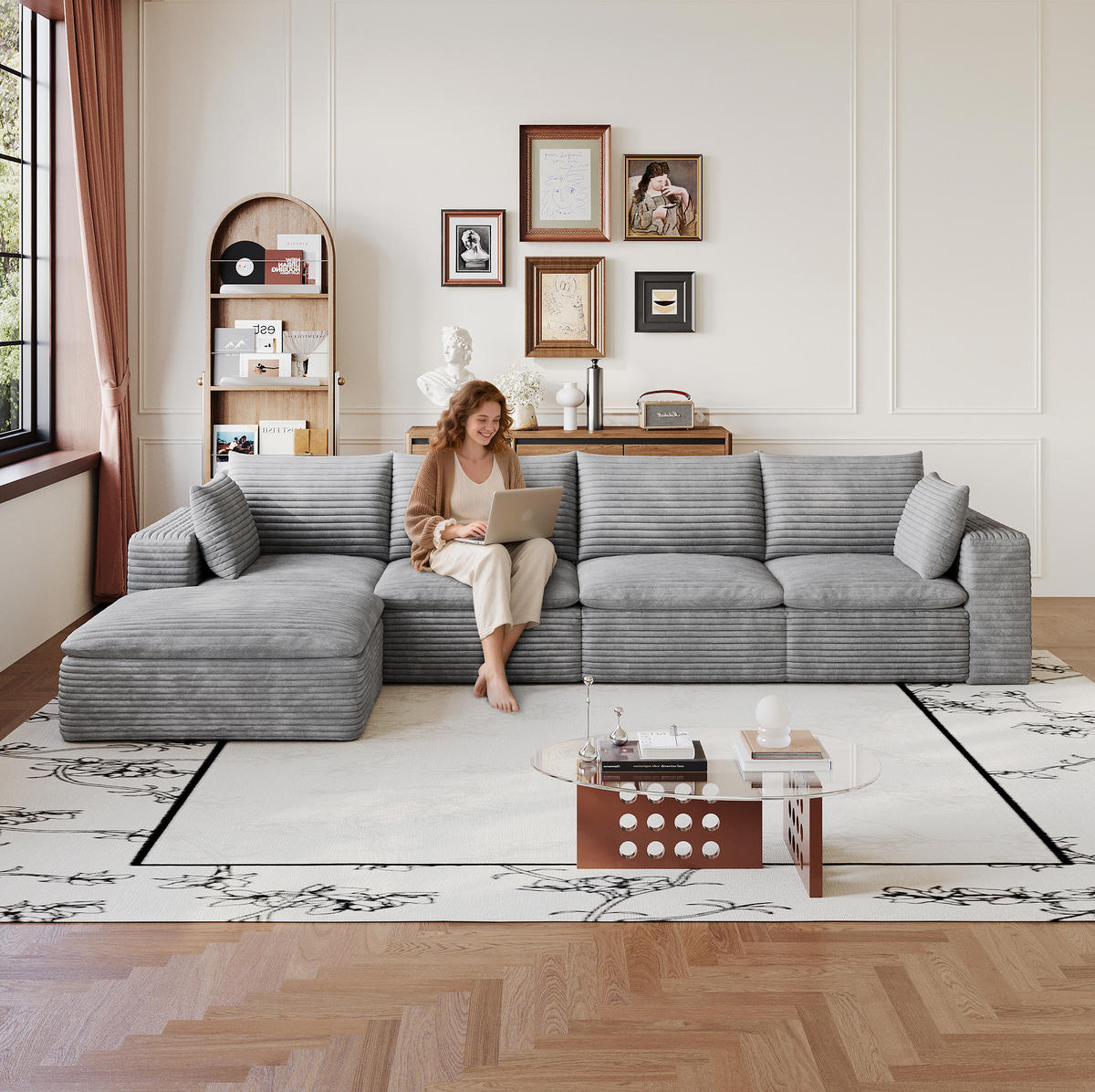 SOFA modular Grey - Grau, Kunststoff (160/340cm) - Meubliv
