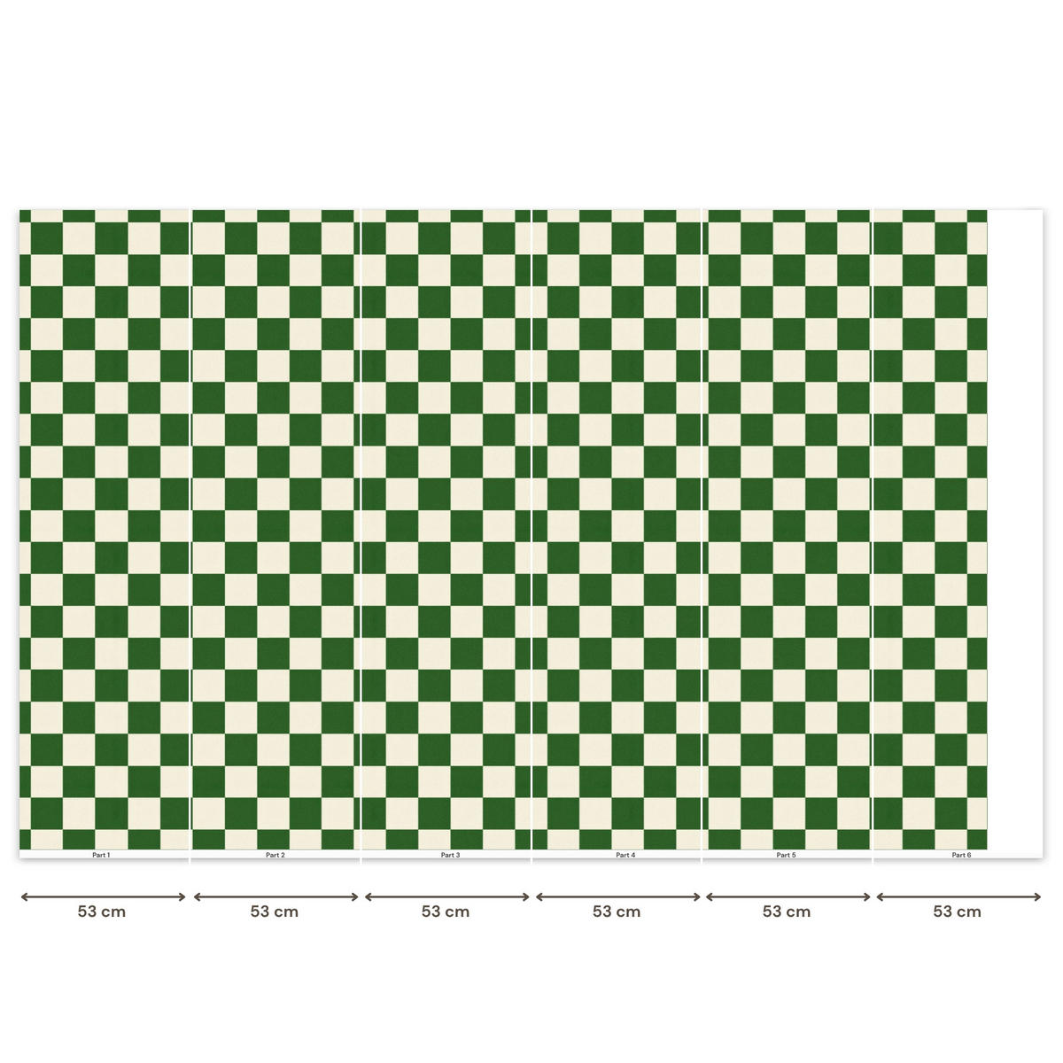 KINDERTAPETE - Schachbrett - Muster - Grün - 350x220 cm - Grün, Papier (350/220cm) - OnlyWow