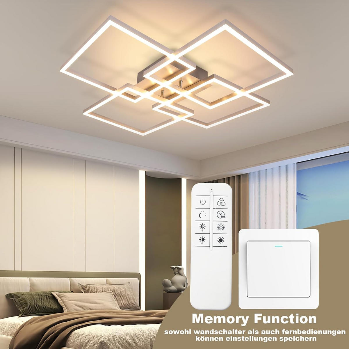 LED-DECKENLEUCHTE Morgengrim 72.4/7.3/72.4 cm - Silberfarben, Metall (72.4/72.4/7.3cm) - ZMH