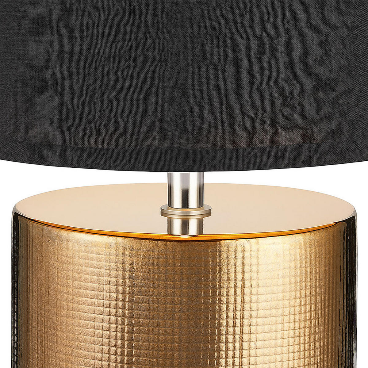 TISCHLEUCHTE LED Keramik Bronze - Bronzefarben, Textil (24/24/43cm)