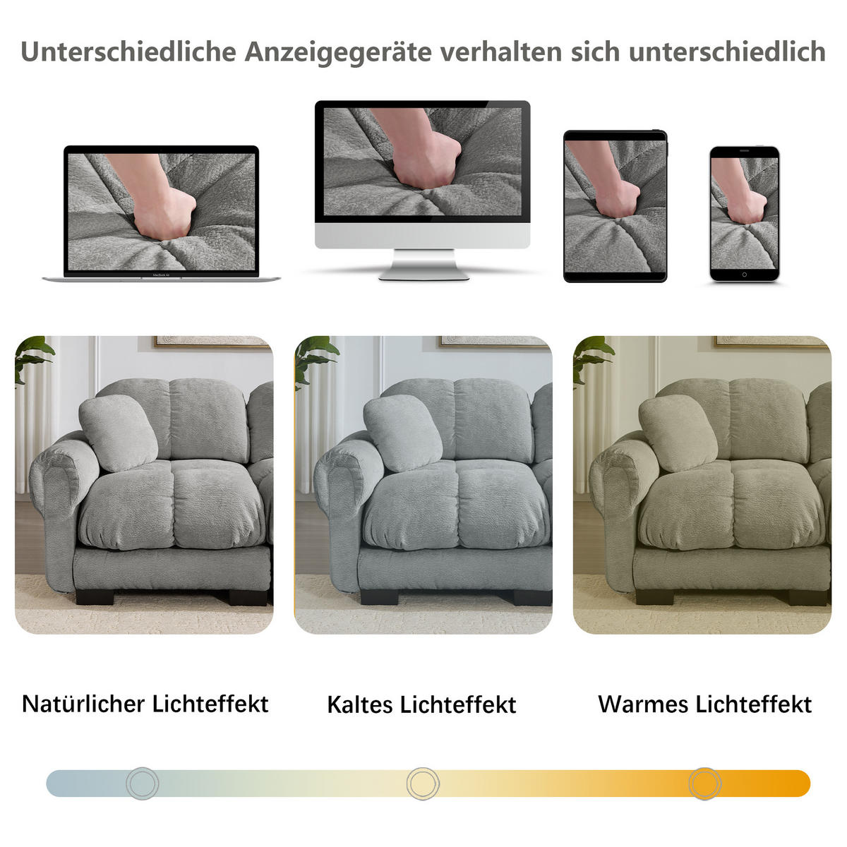 ECKSOFA 330/149/90 cm Hellgrau Cord mit mobiler Ottomane und 2 kleinen Dekokissen - Hellgrau, Textil (330/149cm) - Oxeza