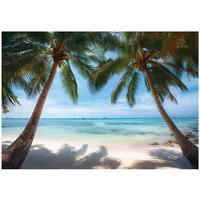 FOTOTAPETE 3D Effekt Strand Meer Hawaii Wohnzimmer 350x250 - Multicolor, Papier (350/250cm) - Wallarena