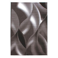 TEPPICH Kurzflor Abstrakte Wellen Polypropylen Wohnzimmer Braun Rechteckig 200x290 - Braun, Textil (200/290cm) - KADIMA DESIGN