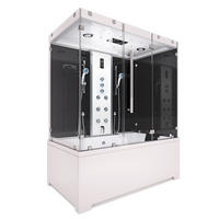 DAMPFDUSCHE Whirlpool K80-SW-TH-C-SC - Schwarz, Glas/Kunststoff (180/100/228cm) - AcquaVapore by Sandra Jentho