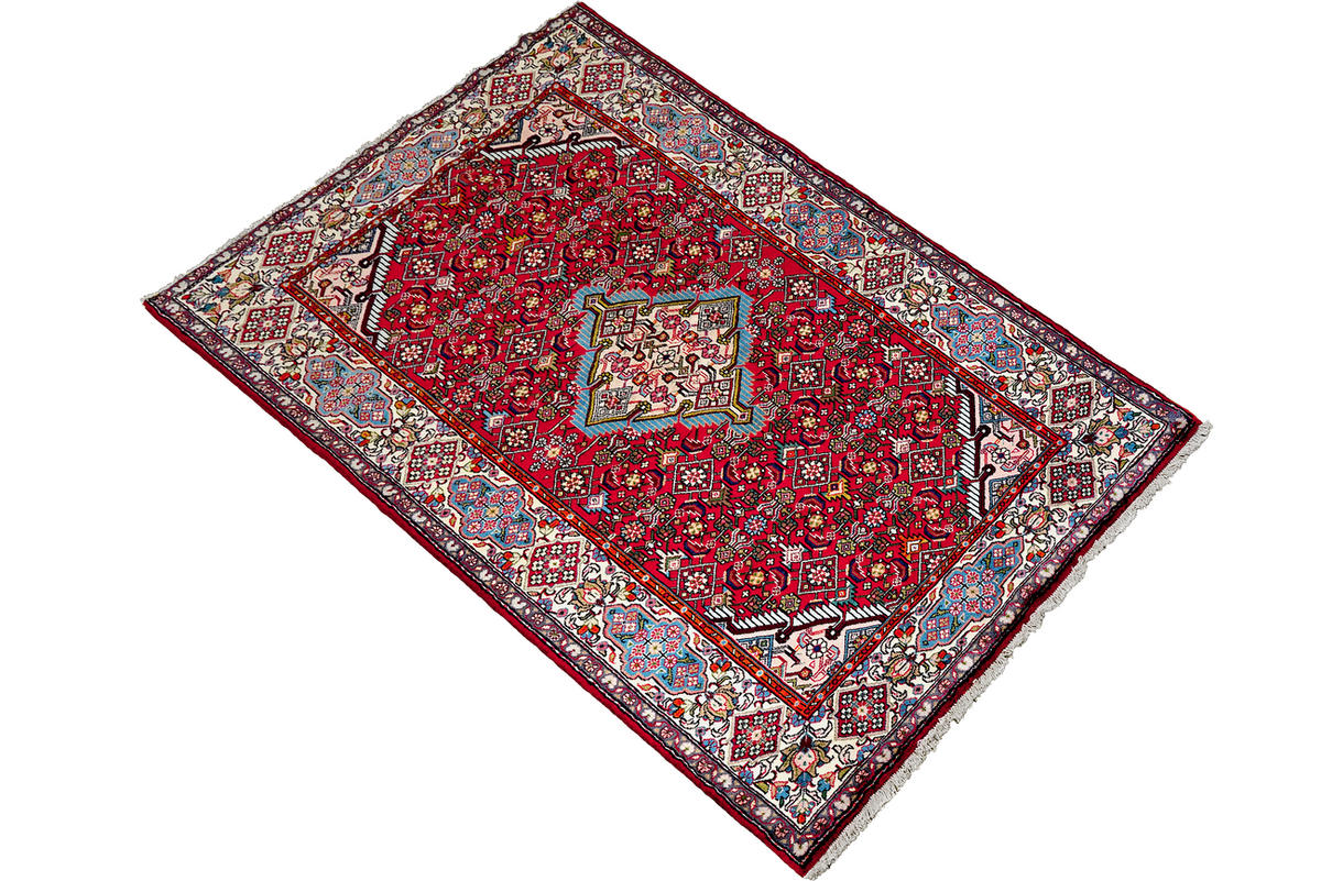 TEPPICH Assadabad Rot 191/125 cm Schurwolle - Rot, Textil (125/191cm) - Looma