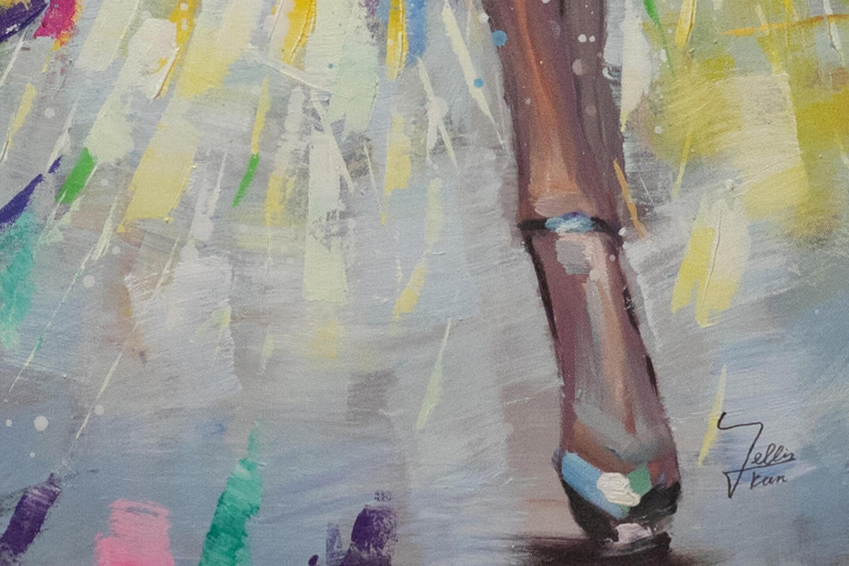 ACRYLBILD HANDGEMALT 40/120 cm - Multicolor/Braun, Holz/Textil (1.52/120cm) - KUNSTLOFT