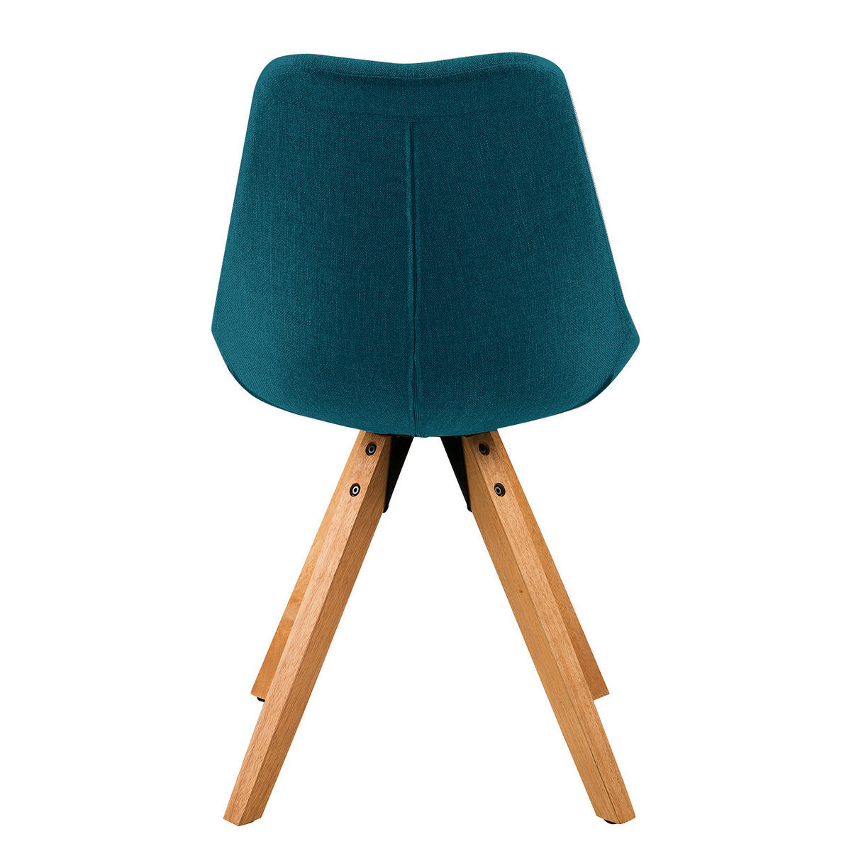 POLSTERSTUHL - Massivholz Gummibaum / Textil - Petrol/Braun, Holz/Textil (49/85/55cm) - home24
