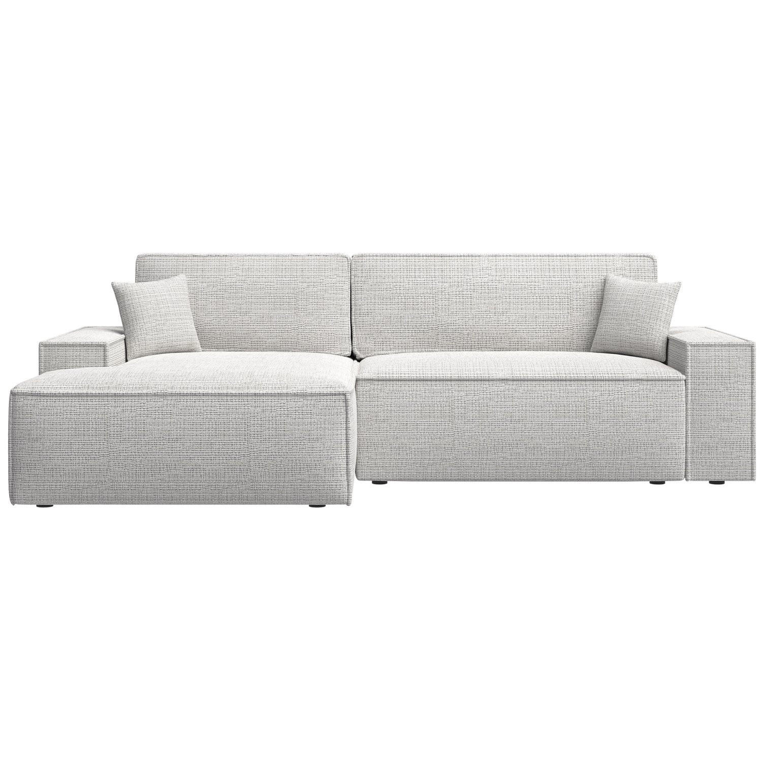 ECKSOFA Farese New Grau-Beige Chenille - Beige/Schwarz, Kunststoff/Textil (267/167cm) - Selsey