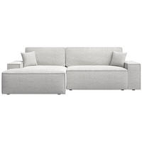 ECKSOFA Farese New Grau-Beige Chenille - Beige/Schwarz, Kunststoff/Textil (267/167cm) - Selsey