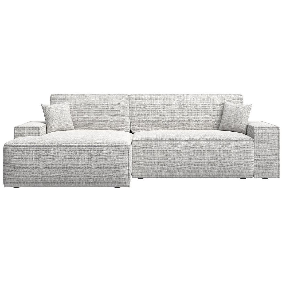 ECKSOFA Farese New Grau-Beige Chenille - Beige/Schwarz, Kunststoff/Textil (267/167cm) - Selsey