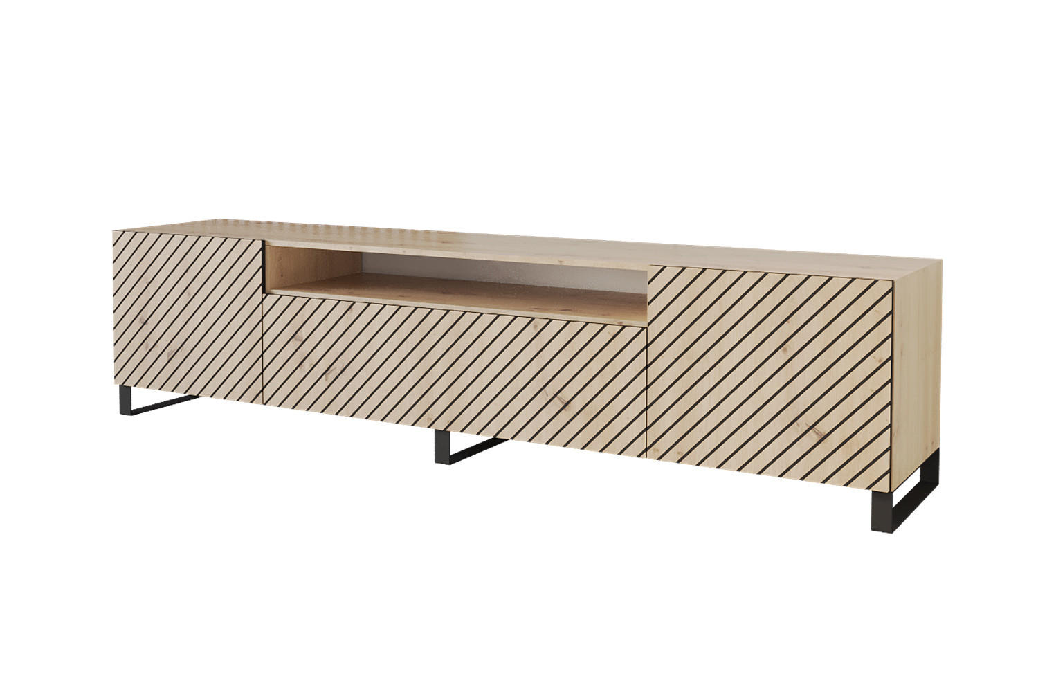 LOWBOARD SENI-S 200x53x41 cm - Artisan - Schwarz/Eiche Artisan, Holzwerkstoff (200/53/41cm) - ALTDECOR