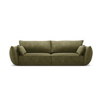 SOFA Kaelle aus Chenille-Stoff grün 3 Sitzplätze - Grün, Textil (100/85/208cm) - Micadoni