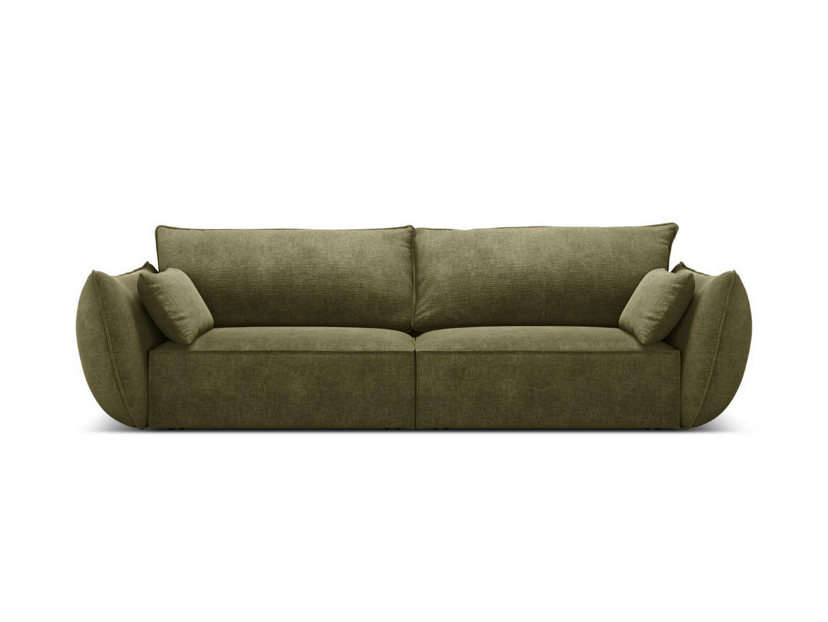 SOFA Kaelle aus Chenille-Stoff grün 3 Sitzplätze - Grün, Textil (100/85/208cm) - Micadoni