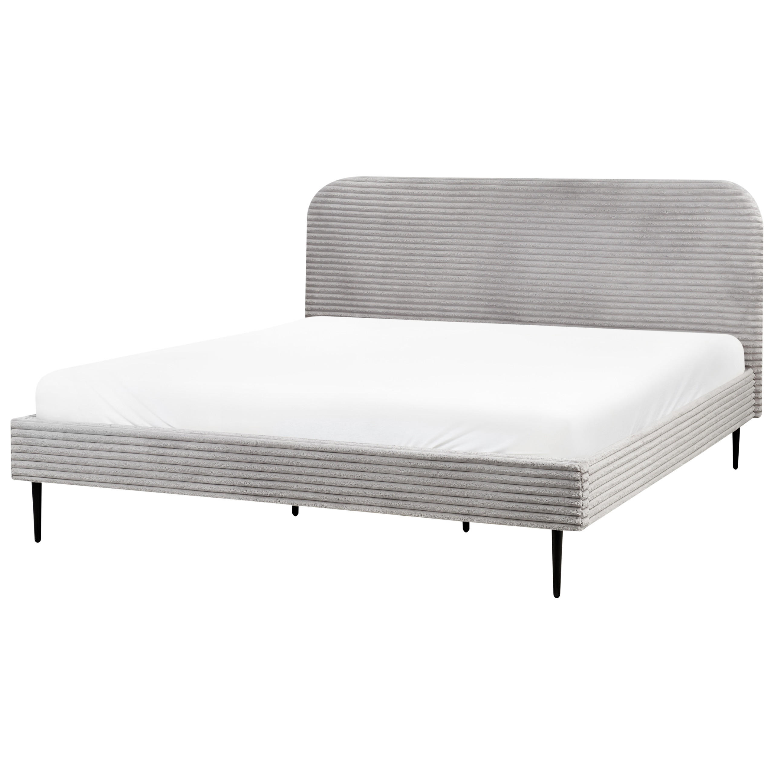 POLSTERBETT mit Lattenrost 180x200 cm Grau Flayat - Hellgrau, Textil (180/200cm) - Beliani
