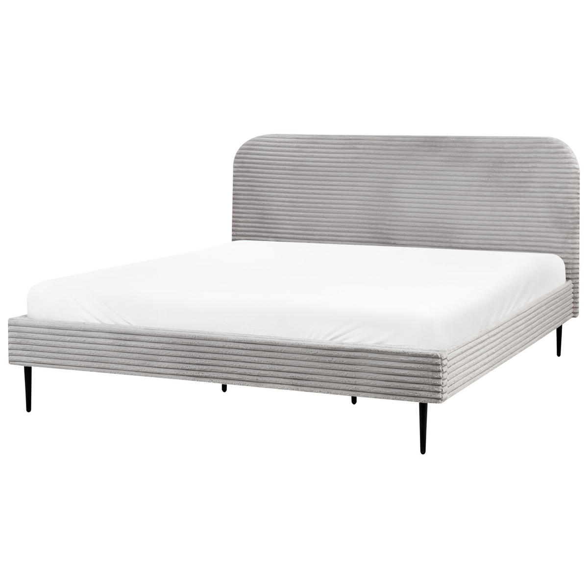 POLSTERBETT mit Lattenrost 180x200 cm Grau Flayat - Hellgrau, Textil (180/200cm) - Beliani