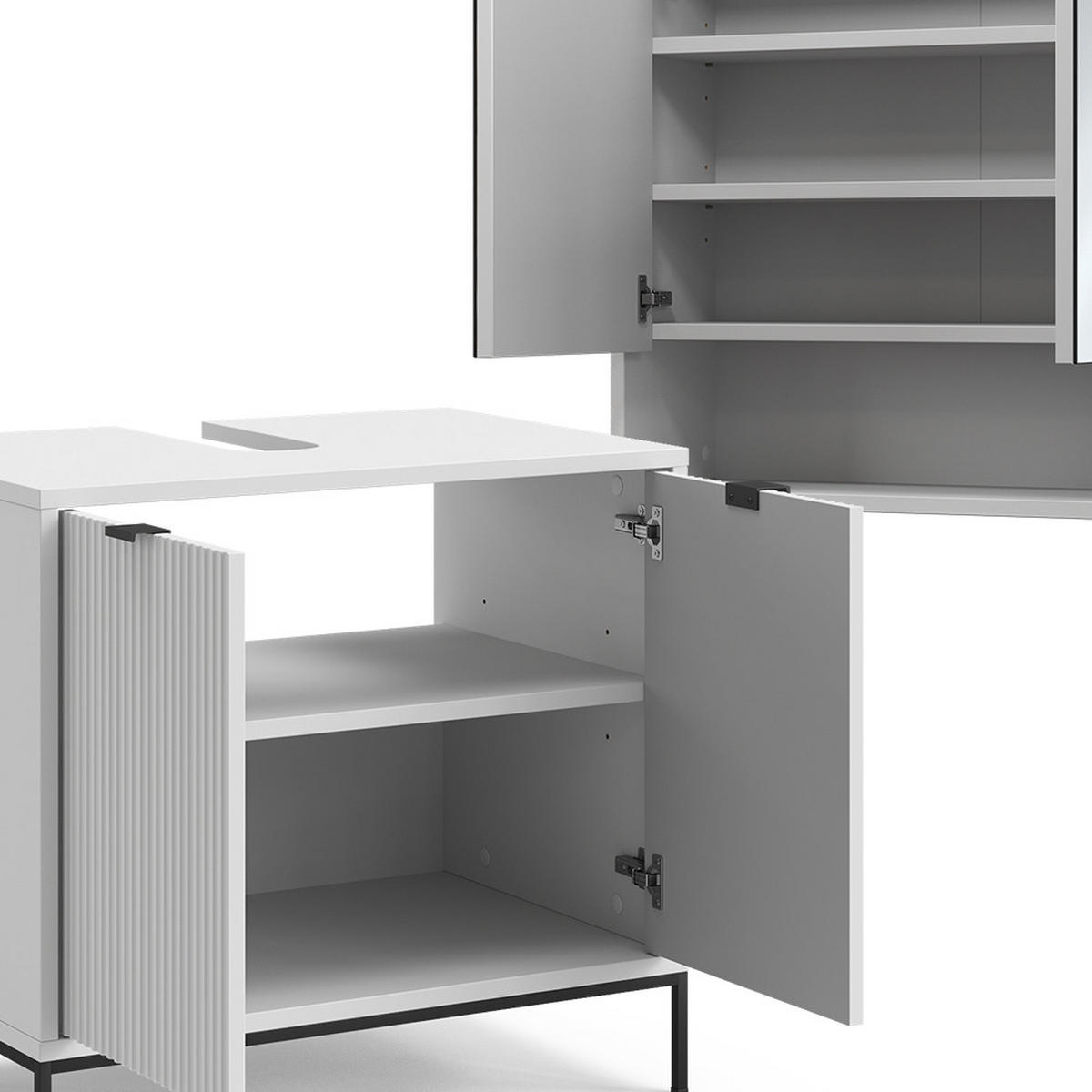 BADMÖBEL-SET Eliza Weiß 2 Teile - Weiß, Holzwerkstoff (70/63/45cm) - Vicco